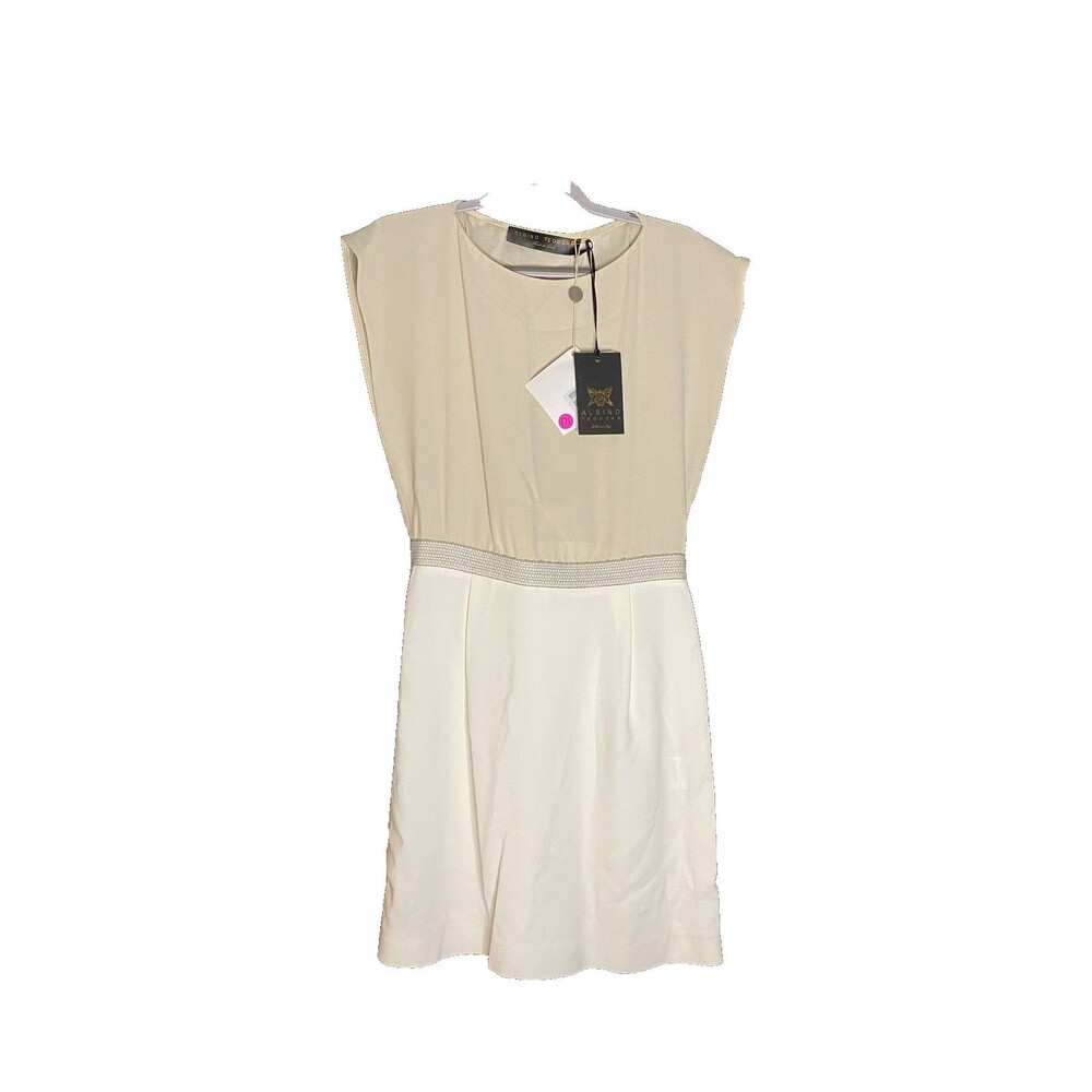 Albino Teodoro Women's White Sleeveless Sheath Dress Size 42 NWT